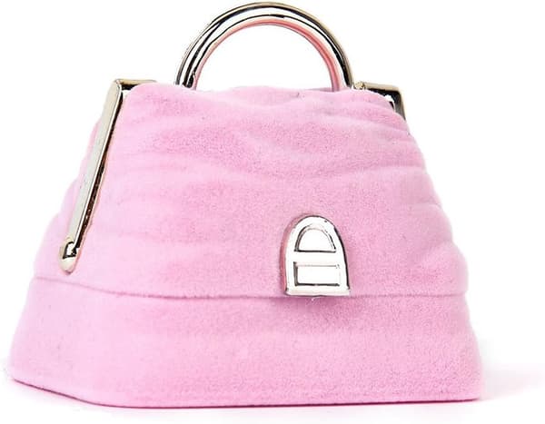 Fløyelsringboks Smykkeboks Ringer Halskjede Vedheng Gave (Rosa)