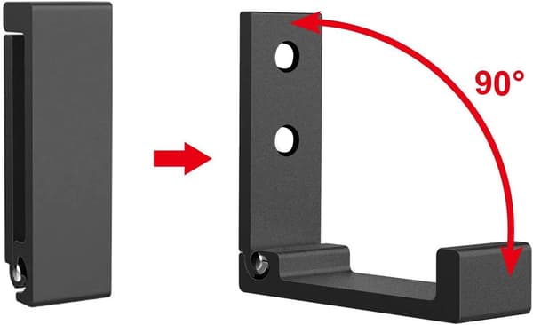 4 stk. (Sort) Aluminium Legering Væghængt Krog 90° Foldbar Co