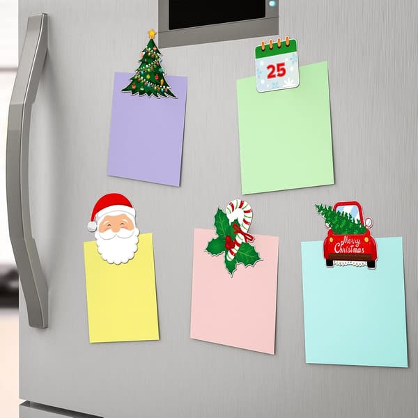 12 stycken julkylskåpsmagneter Vinter Julgran Strumpa