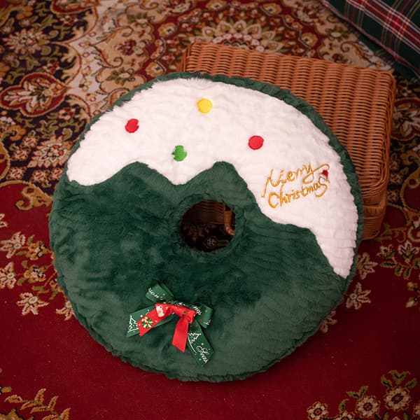 Julplyschkudde med rolig docka - Julkrans 40cm