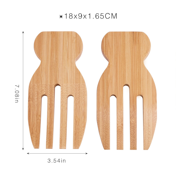 Totally Bamboo Sallads händer, Sallads Serveringsset i Bambu, 2-pack