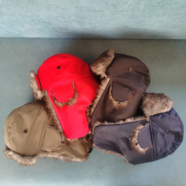Vinterhue polyester fløjl vandtæt jæger ørebeskyttelse vindtæt kold hat - hvid