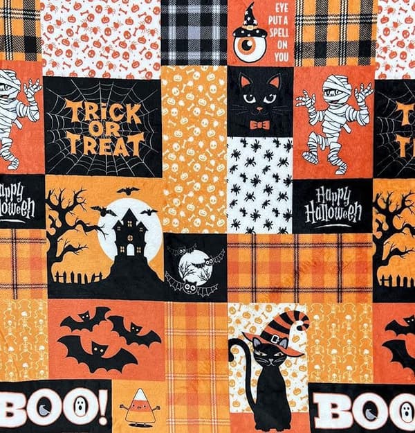 100CM x 150CM Halloween Tæppe, Perfekt til Sofaer og Senge til Fester - 61