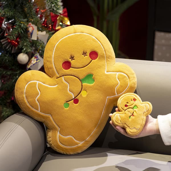Juleplysjpute-dekorasjon - Morsom Dansende Pepperkakemann 42cm