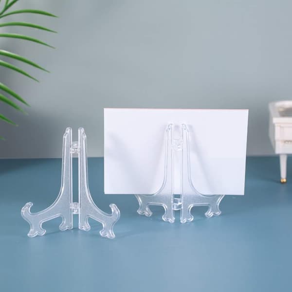 Klar Plast Plade Staffeli, 12 Pak, Klar, 5 Tommer, Display Stativ