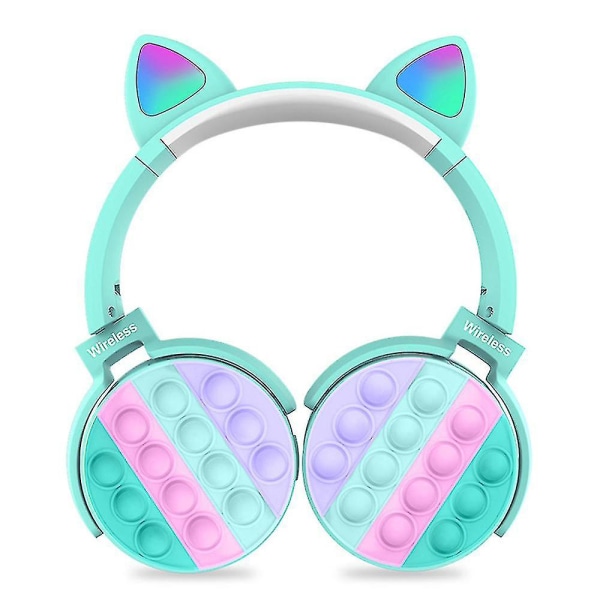 Bluetooth On-ear hörlurar med popbubblor, färgglada stereo trådlösa Bluetooth headset för mobiltelefon Tablet PC, hopfällbar Justerbar för skolresor