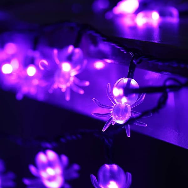 40 LED edderkopplyslenke - 6m Halloween-lyslenke, flaggermus