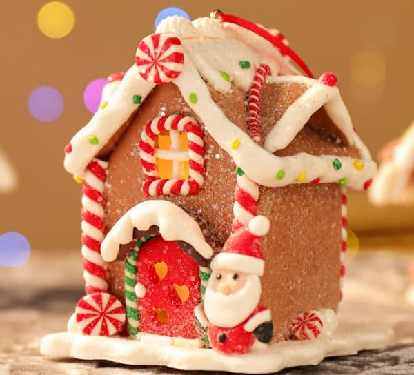 1 stk (A) Pepperkakehus Julepynt - Leire - Deig - Boks