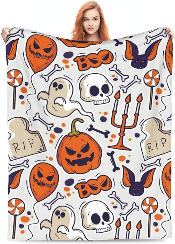 150CM x 200CM Halloween Tæppe, Perfekt til Sofaer og Senge - 33