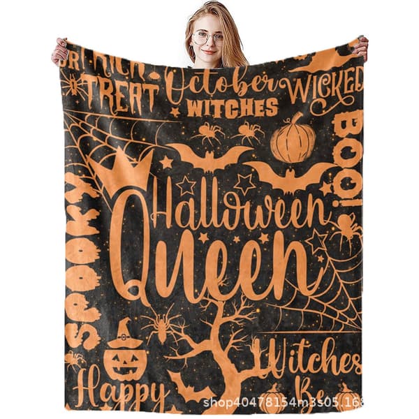 100CM x 130CM Halloween-teppe, perfekt for sofakvelder og senger - 76