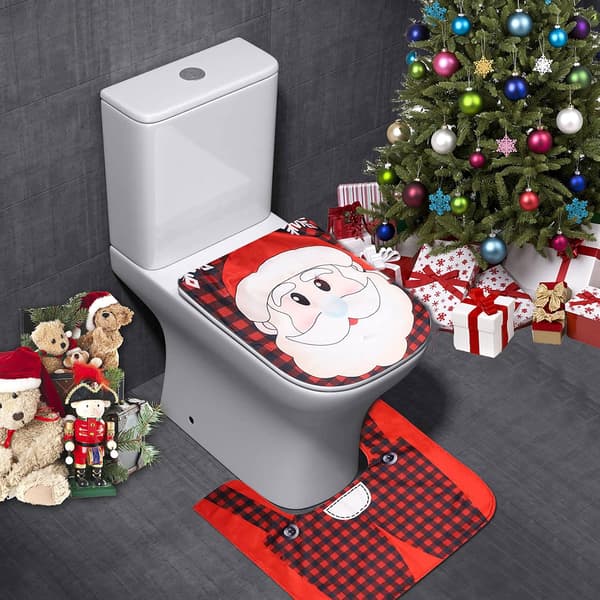 Sæt med 2 Julepynt til Toiletlåg, Julemand