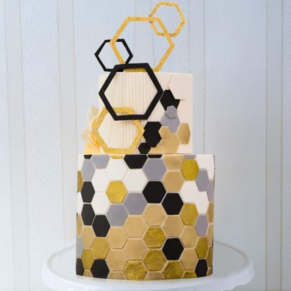 Hexagonformad Kakform - Geometrisk Multi-Kutter - Fotbollstårta Fudge