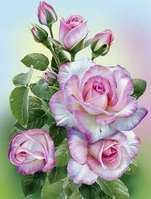 30 x 40 cm, blomst Diamant Maleri Diamant Broderi Maleri C