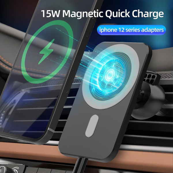 15W magnetiskt trådlöst billaddarfäste för IPhone 12mini 12 Pro Max Snabbhållare|Trådlösa laddare