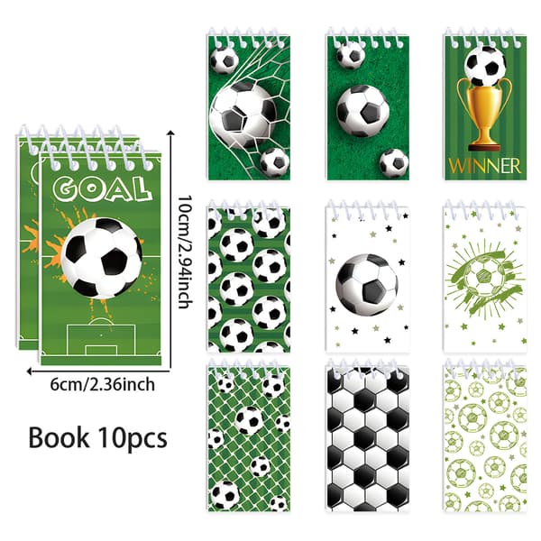 10-pak VM-fodboldnotesbøger, mini-notesbøger med fodboldtema