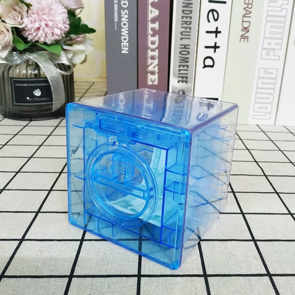 Pengar labyrint pusselbox, unik pengarsamling, labyrint spel myntförvaringsbox, perfekt present till barn och barn 1 styck