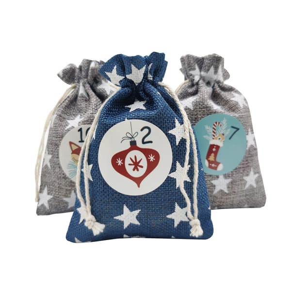 24 stk Nedtelling til Jul Pentagram Gavepose Hengekalender