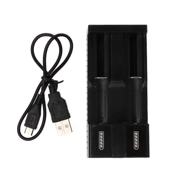 18650 2 platser Laddare USB Interface Oberoende Li-ion batteriladdningsenhet