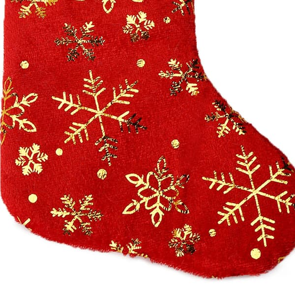 4-pack Julstrumpor med Snöflinga Röd Flanell