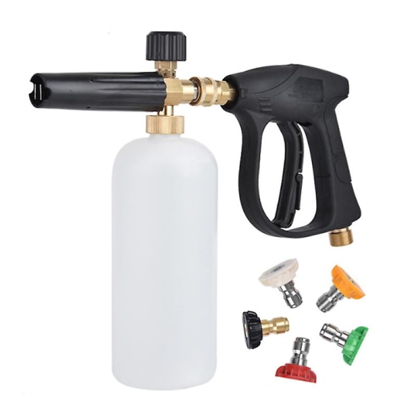 Högtryckstvättsats Högtryckstvättpistol Bärbar handhållen biltvätt skumpistol Biltvättspraysprutflaska Hushållstvättspruta med 5 sprayer
