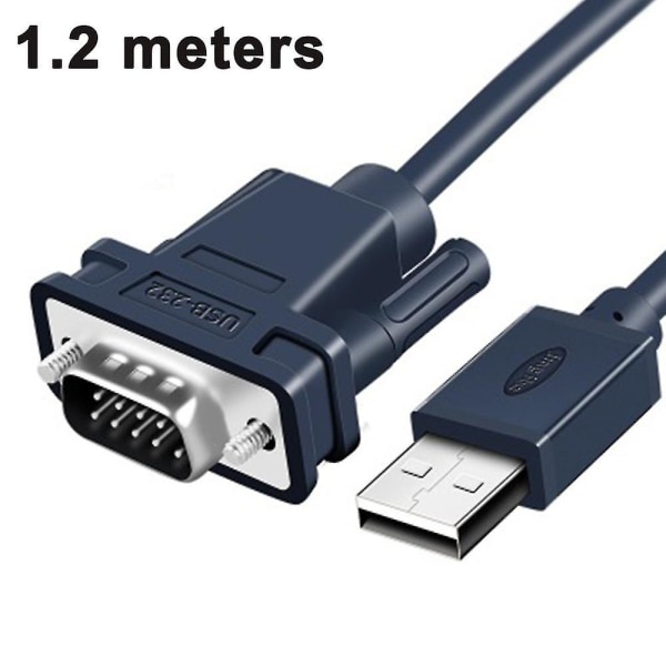USB till Rs232 seriell 1,2 m USB till seriell omvandlare Db9 9-stiftsport Rs232-kabel för pad, seriemodem, router, gps, firmware-uppdatering [gratis frakt]