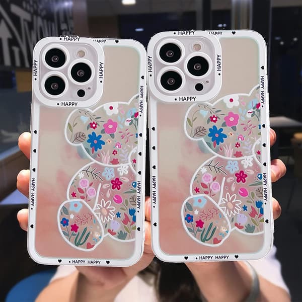 iPhone 13 Pro Max Laser Bear Telefonfodral, Mjukt TPU Stötskyddande