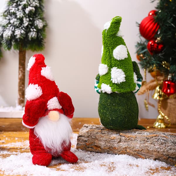 Julgransdekorationer snöflinga hatt täcker ögon docka skog gammal man tomte ansiktslös docka strumpa prydnader