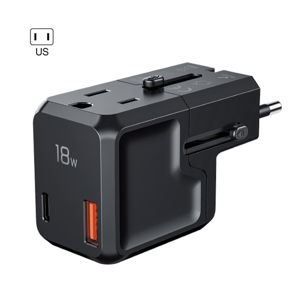 Us/uk/eu/au Plugg Internationell Universal Mini Travel Charger AC Power Plug Adapter med dubbla USB laddningsportar