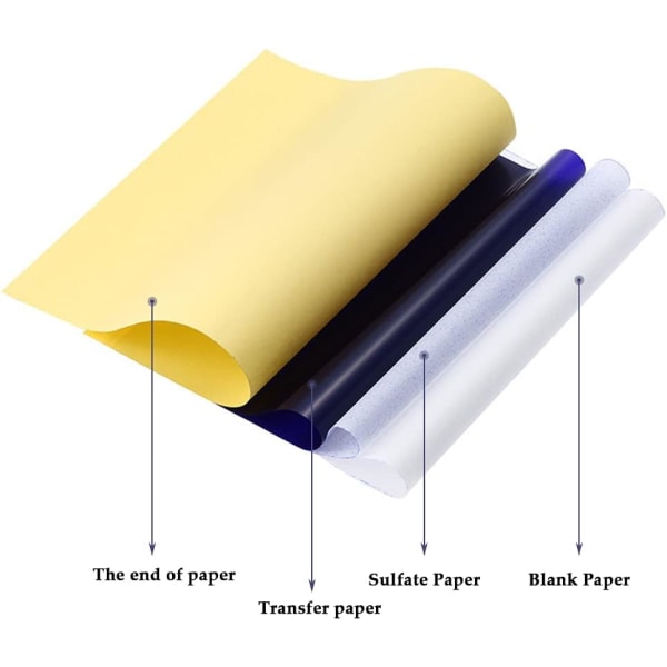30 ark kolpapper för tatueringar, professionellt A4-kolpapper, spårpapper, överföringspapper, mallpapper, mall för gör-det-själv-utskrift