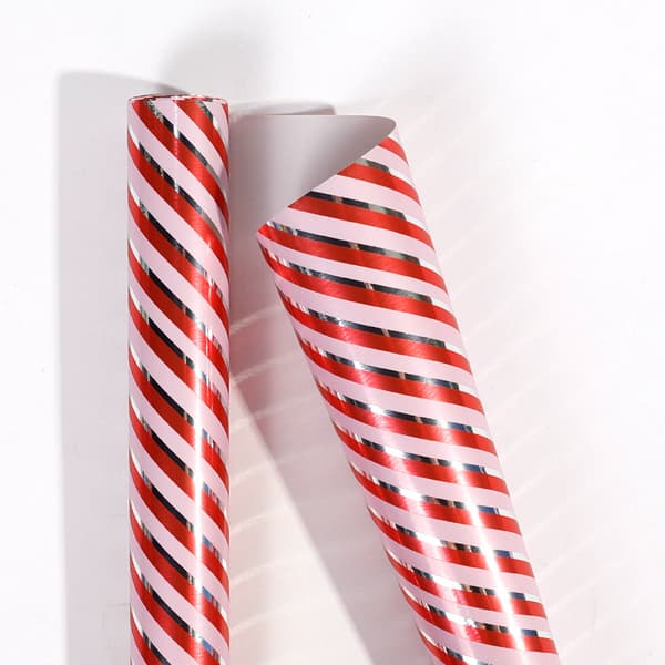 Jul-presentpapper – 3-pack (Röda & Guldstjärnor och ränder) – Festligt papper för presentaskar och julklappar
