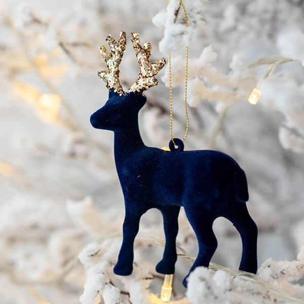 2 stykker juletrehengende pynt glitter elgfigur Shi