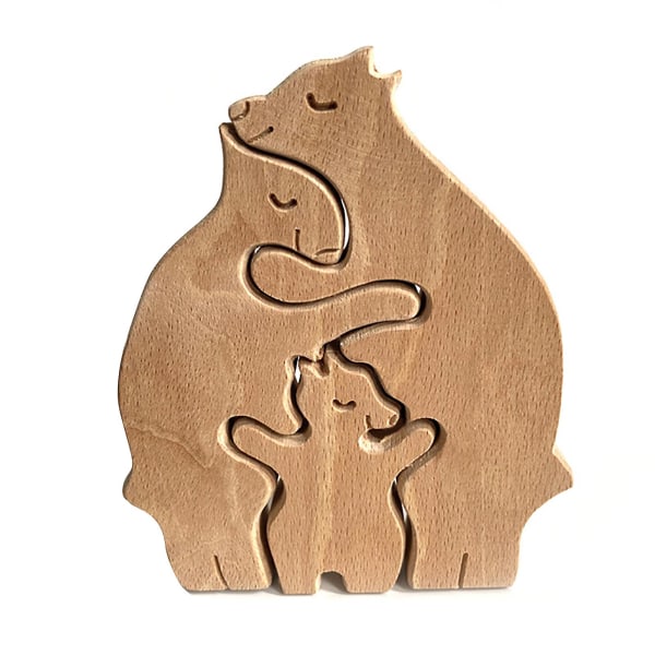 Trä personliga baby och mammadjur Mors dag presenter för heminredning Träsnideri hantverk