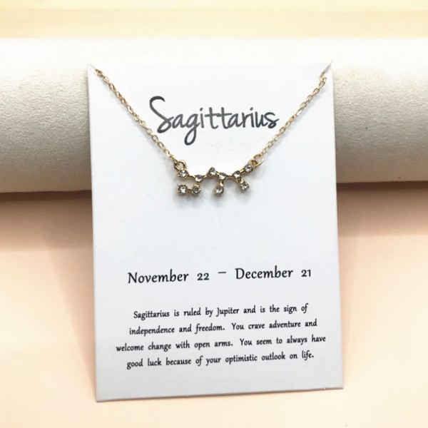Halsband med tolv stjärntecken - Skytten Skytten Present Halsband Guld Guld