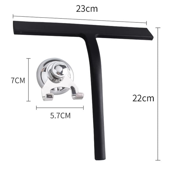 Bruse Squeegee med Sugkopholder - 23 cm Sort - Vindue Sq