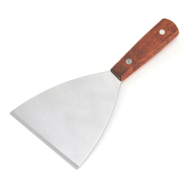 2 stk. Rustfritt Spatel med Trehåndtak Grill Plancha Spatel