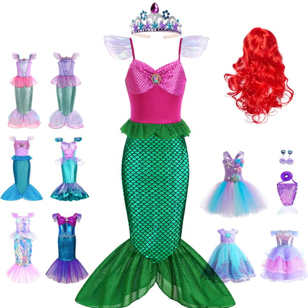 140CM Havfrue Barnekjole Festforestilling-AMY7