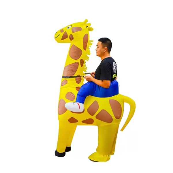 Tecknad dockadräkt Halloween Giraff Uppblåsbar Dräkt Tecknad Animal Mount Giraffe