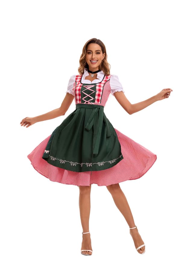 München Oktoberfest Servitris Klänning Mörkgrön Storlek 5XL