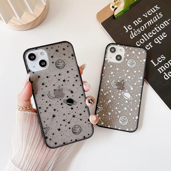 Kompatibel med iPhone 13pro max (6,7) tommer, Planet Sky Star Patt