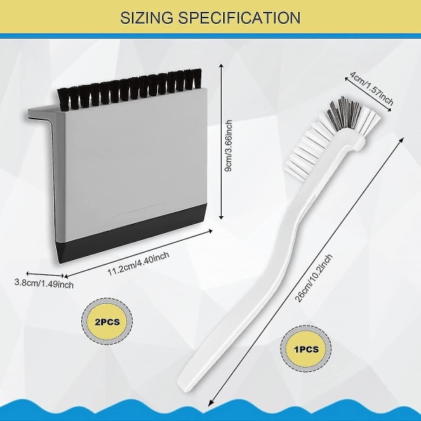 Diskbänksskrapa och bänkborste, multifunktionell, rengör våta och torra spill, diskmaskinsäker, vit 3 st.