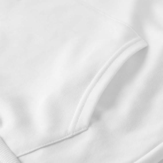K-Pop Hættetrøje, Fleeceforet Langærmet Løs Casual Pullover til Efterår og Vinter - Hvid, Størrelse 10-XL XL