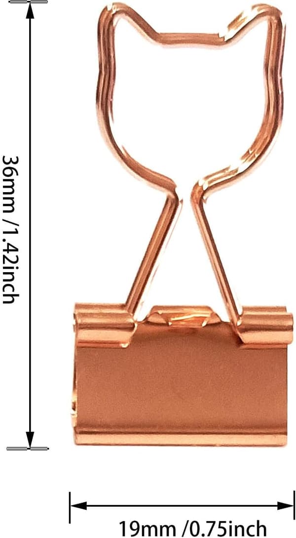 Binder Clips 3/4-Tommer Medium Rosenguld Papirklips i Akryl Krystal