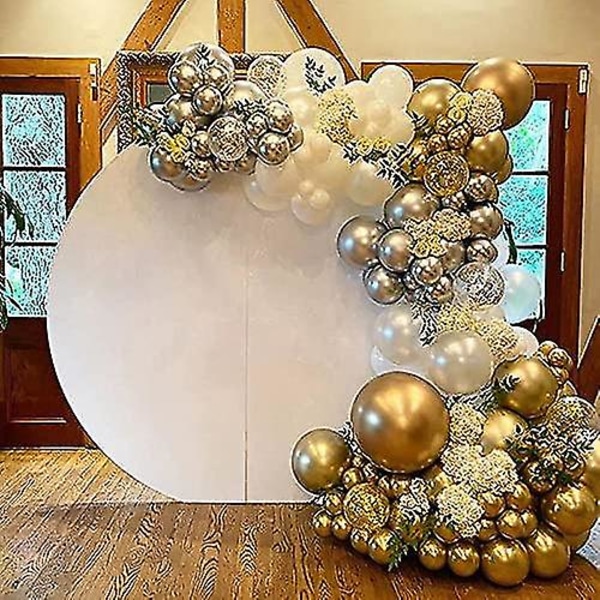 112 st Festballonger, Paljettballonger Födelsedagsdekorationer, Guld & Vitt & Silverballonger för bröllop, födelsedag, examen, festdekorationer
