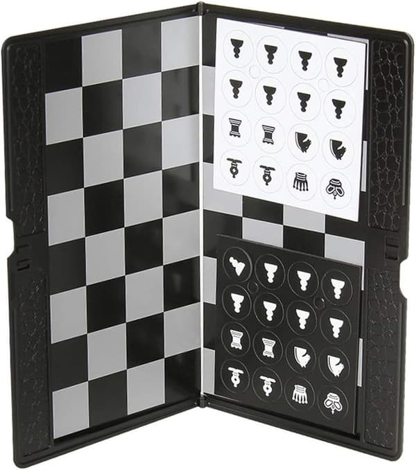Chess Wallet Set (20cm) - Mini Brætspil, Foldbar Magnetisk Tra