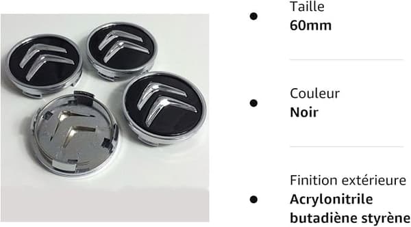 4 st 60 mm Navkapslar Hjulfälg Skydd Emblem Logotyp för Citroen