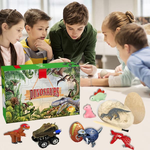 24 stk. Jule Dinosaur Advent Nedtællingskalender DIY Blind Box