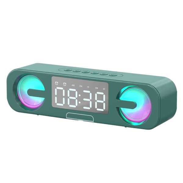 Hörlurar Trådlös Bluetooth Storskärmsklocka Bluetooth -högtalare Dubbel väckarklocka med Rgb-led som byter bländare Dubbel 5w Booming Sound 4 Playmod