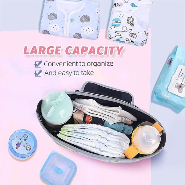 Barnvagn Organizer Bag For Mom, Baby Trolley Bag - Multifunktionell Lar