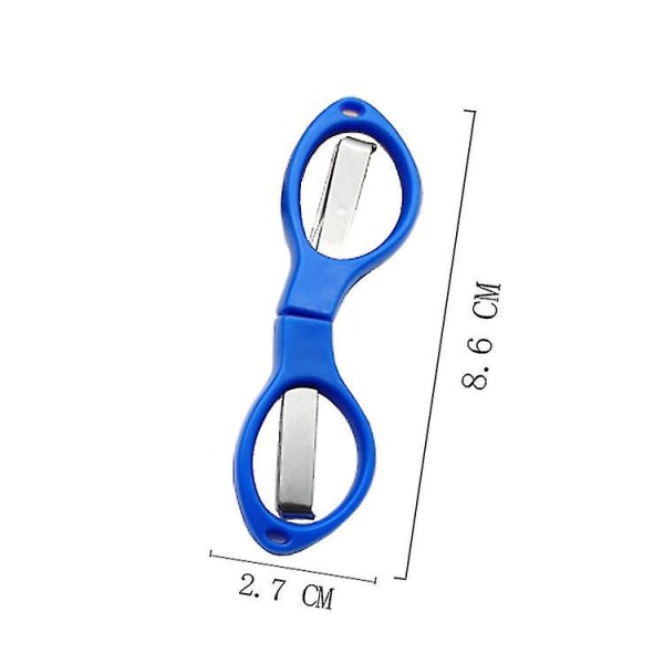 Sax i rostfritt stål Rostfri viksax Glasögonformad minisax för hem- och resebruk (2 st blå)