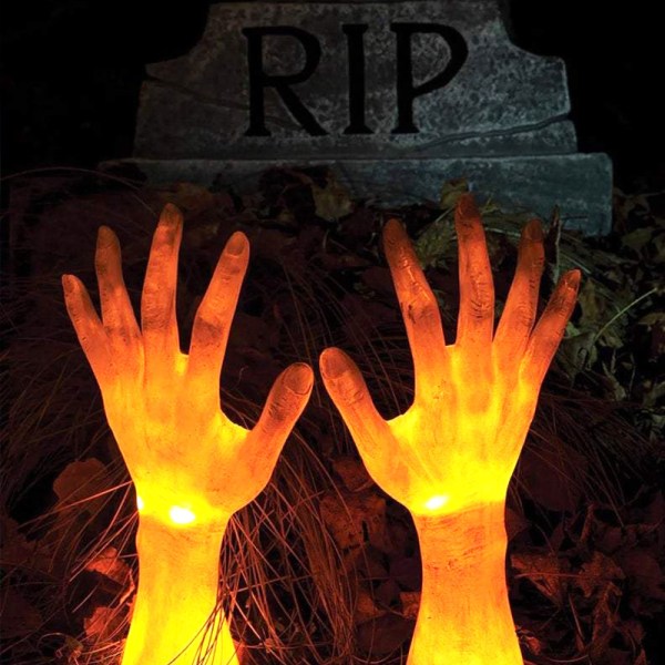 Skräck Festtillbehör Gravbrytare Halloween-dekorationer Upplyst handprydnad Hand Fram Halloween Heminredning